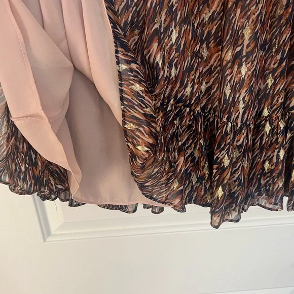 Vince Camuto gold and Brown Patterned Women's Dress - Picture 2 of 5